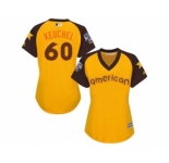 Women's Majestic Houston Astros #60 Dallas Keuchel Authentic Yellow 2016 All-Star American League BP Cool Base MLB Jersey