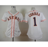 women mlb jerseys houston astros #1 correa white