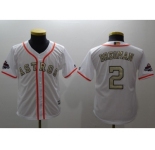 Youth Houston Astros #2 Alex Bregman White 2018 Gold Program Cool Base Stitched MLB Jersey