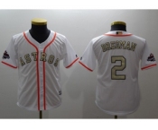 Youth Houston Astros #2 Alex Bregman White 2018 Gold Program Cool Base Stitched MLB Jersey