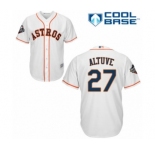 Youth Houston Astros #27 Jose Altuve Authentic White Home Cool Base 2019 World Series Bound Baseball Jersey