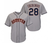 Youth Houston Astros #28 Robinson Chirinos Authentic Grey Road Cool Base Baseball Jersey