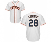 Youth Houston Astros #28 Robinson Chirinos Authentic White Home Cool Base Baseball Jersey