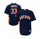 Youth Houston Astros #33 Mike Scott Authentic Navy Blue Alternate Cool Base 2019 World Series Bound Baseball Jersey