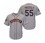 Youth Houston Astros #55 Ryan Pressly Authentic Grey Road Cool Base 2019 World Series Bound Baseball Jersey