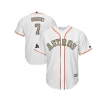 Youth Houston Astros #7 Craig Biggio White 2018 Gold Program Cool Base Stitched Baseball Jersey
