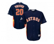 Youth Majestic Houston Astros #20 Preston Tucker Replica Navy Blue Alternate 2017 World Series Bound Cool Base MLB Jersey