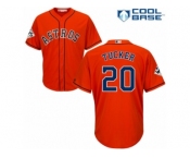 Youth Majestic Houston Astros #20 Preston Tucker Replica Orange Alternate 2017 World Series Bound Cool Base MLB Jersey
