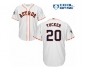 Youth Majestic Houston Astros #20 Preston Tucker Replica White Home 2017 World Series Bound Cool Base MLB Jersey