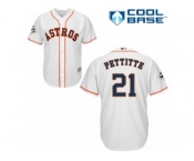 Youth Majestic Houston Astros #21 Andy Pettitte Replica White Home 2017 World Series Bound Cool Base MLB Jersey