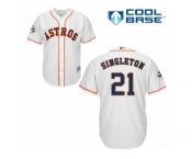 Youth Majestic Houston Astros #21 Jon Singleton Replica White Home 2017 World Series Bound Cool Base MLB Jersey