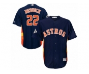 Youth Majestic Houston Astros #22 Josh Reddick Authentic Navy Blue Alternate 2017 World Series Bound Cool Base MLB Jersey