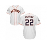 Youth Majestic Houston Astros #22 Josh Reddick Replica White Home 2017 World Series Bound Cool Base MLB Jersey