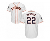 Youth Majestic Houston Astros #22 Josh Reddick Replica White Home 2017 World Series Bound Cool Base MLB Jersey