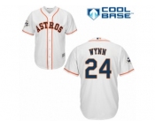 Youth Majestic Houston Astros #24 Jimmy Wynn Authentic White Home 2017 World Series Bound Cool Base MLB Jersey