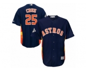 Youth Majestic Houston Astros #25 Jose Cruz Jr. Replica Navy Blue Alternate 2017 World Series Bound Cool Base MLB Jersey