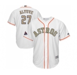 Youth Majestic Houston Astros #27 Jose Altuve Authentic White 2018 Gold Program Cool Base MLB Jersey