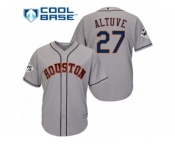 Youth Majestic Houston Astros #27 Jose Altuve Replica Grey Road 2017 World Series Bound Cool Base MLB Jersey