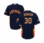 Youth Majestic Houston Astros #30 Hector Rondon Authentic Navy Blue Alternate 2018 Gold Program Cool Base MLB Jersey