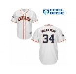 Youth Majestic Houston Astros #34 Nolan Ryan Replica White Home 2017 World Series Bound Cool Base MLB Jersey
