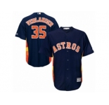 Youth Majestic Houston Astros #35 Justin Verlander Authentic Navy Blue Alternate Cool Base MLB Jersey