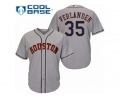 Youth Majestic Houston Astros #35 Justin Verlander Replica Grey Road Cool Base MLB Jersey