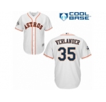 Youth Majestic Houston Astros #35 Justin Verlander Replica White Home Cool Base MLB Jersey