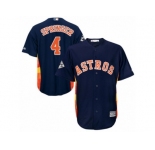 Youth Majestic Houston Astros #4 George Springer Replica Navy Blue Alternate 2017 World Series Bound Cool Base MLB Jersey