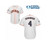 Youth Majestic Houston Astros #4 George Springer Replica White Home 2017 World Series Bound Cool Base MLB Jersey