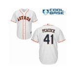 Youth Majestic Houston Astros #41 Brad Peacock Replica White Home Cool Base MLB Jersey