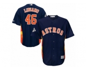 Youth Majestic Houston Astros #46 Francisco Liriano Authentic Navy Blue Alternate 2017 World Series Bound Cool Base MLB Jersey
