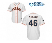 Youth Majestic Houston Astros #46 Francisco Liriano Authentic White Home 2017 World Series Bound Cool Base MLB Jersey