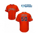 Youth Majestic Houston Astros #50 J.R. Richard Replica Orange Alternate 2017 World Series Bound Cool Base MLB Jersey