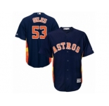 Youth Majestic Houston Astros #53 Ken Giles Authentic Navy Blue Alternate Cool Base MLB Jersey