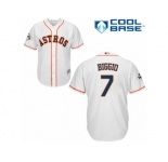 Youth Majestic Houston Astros #7 Craig Biggio Replica White Home 2017 World Series Bound Cool Base MLB Jersey