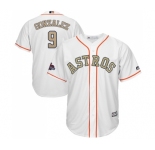 Youth Majestic Houston Astros #9 Marwin Gonzalez Authentic White 2018 Gold Program Cool Base MLB Jersey