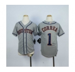 youth mlb jerseys houston astros #1 correa grey