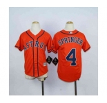 youth mlb jerseys houston astros #4 springer orange