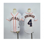youth mlb jerseys houston astros #4 springer white