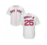 Youth Boston Red Sox #25 Jackie Bradley Jr White Cool Base Stitched MLB Jersey