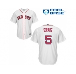 Youth Boston Red Sox #5 Allen Craig White Cool Base Stitched MLB Jersey