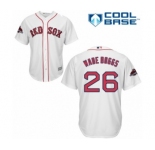 Youth Majestic Boston Red Sox #26 Wade Boggs Authentic White Home Cool Base 2018 World Series Champions MLB Jersey