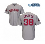 Youth Majestic Boston Red Sox #38 Rusney Castillo Authentic Grey Road Cool Base 2018 World Series Champions MLB Jersey
