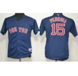 youth mlb boston red sox #15 dustin pedroia blue