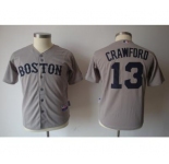 youth mlb jerseys boston red sox #13 crawford grey