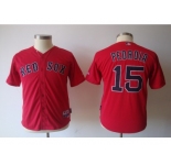 youth mlb jerseys boston red sox #15 pedroia red