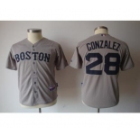 youth mlb jerseys boston red sox #28 gonzalez grey