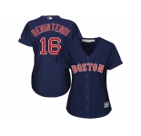 Women Boston Red Sox #16 Andrew Benintendi Navy Blue Alternate Stitched MLB Jersey