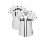 Women Boston Red Sox #16 Andrew Benintendi White 2018 Memorial Day Cool Base Stitched MLB Jersey