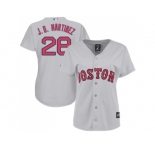 Women Boston Red Sox #28 J. D. Martinez Grey Road Stitched Baseball Jersey